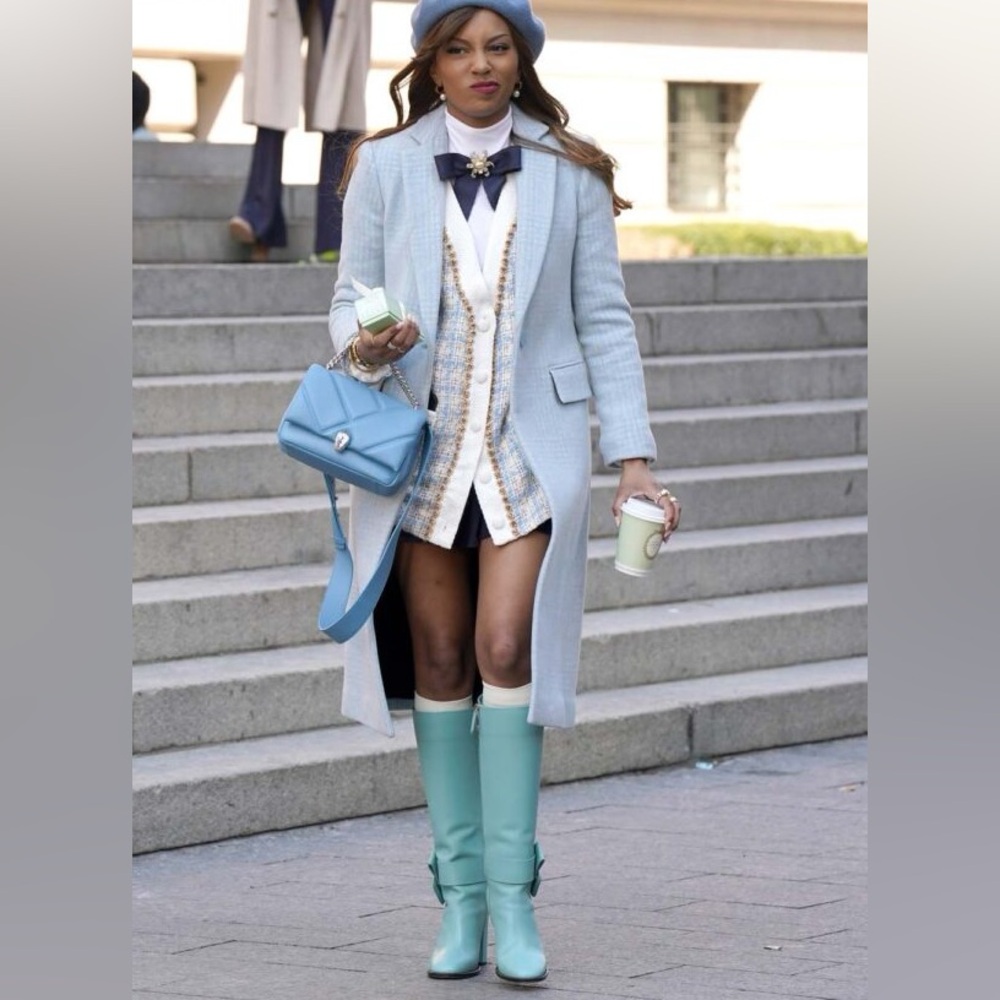 54. RARE Valentino Garavani Buckle-Embellished Leather Knee Boot - Picture 2 of 16